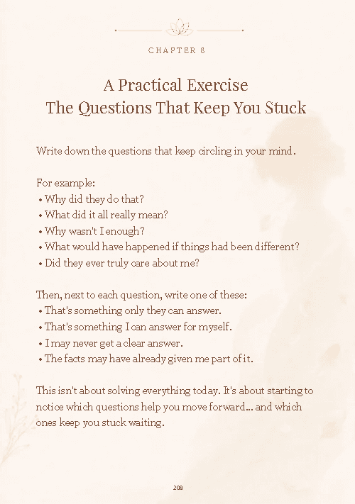 Upward Reads Guide I exercise, page 208: The Questions That Keep You Stuck.