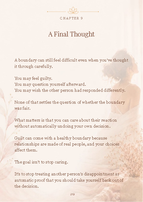 guide II.page 213 Preview of Guide II, page 213: A Final Thought on guilt after setting a boundary.