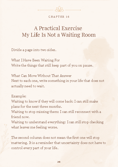 Guide I · Page 380 Guide I exercise, page 380: My Life Is Not a Waiting Room.