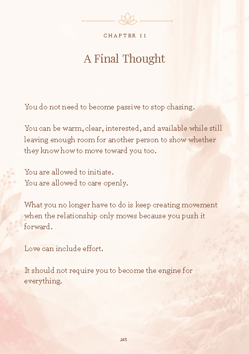 guide 3 pag 245 Preview of Guide III, page 245: A Final Thought on showing interest without carrying the relationship alone.